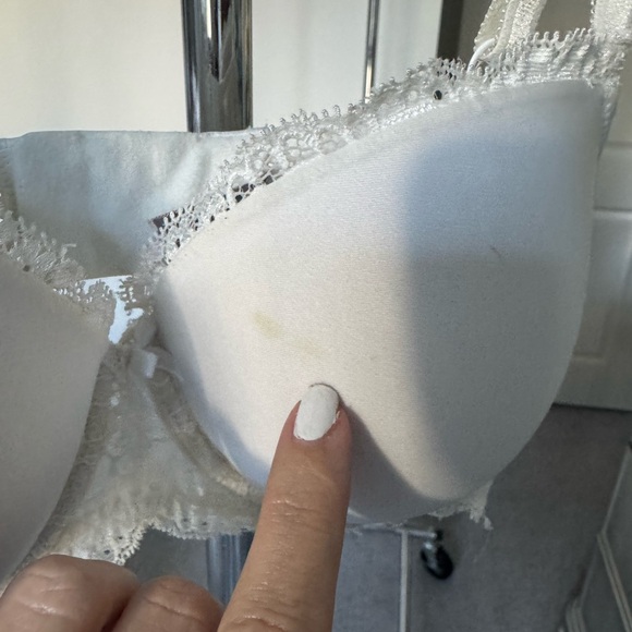 Victoria's Secret White Lace Dream Angels Lined Demi Bra 34DD - Picture 4 of 9